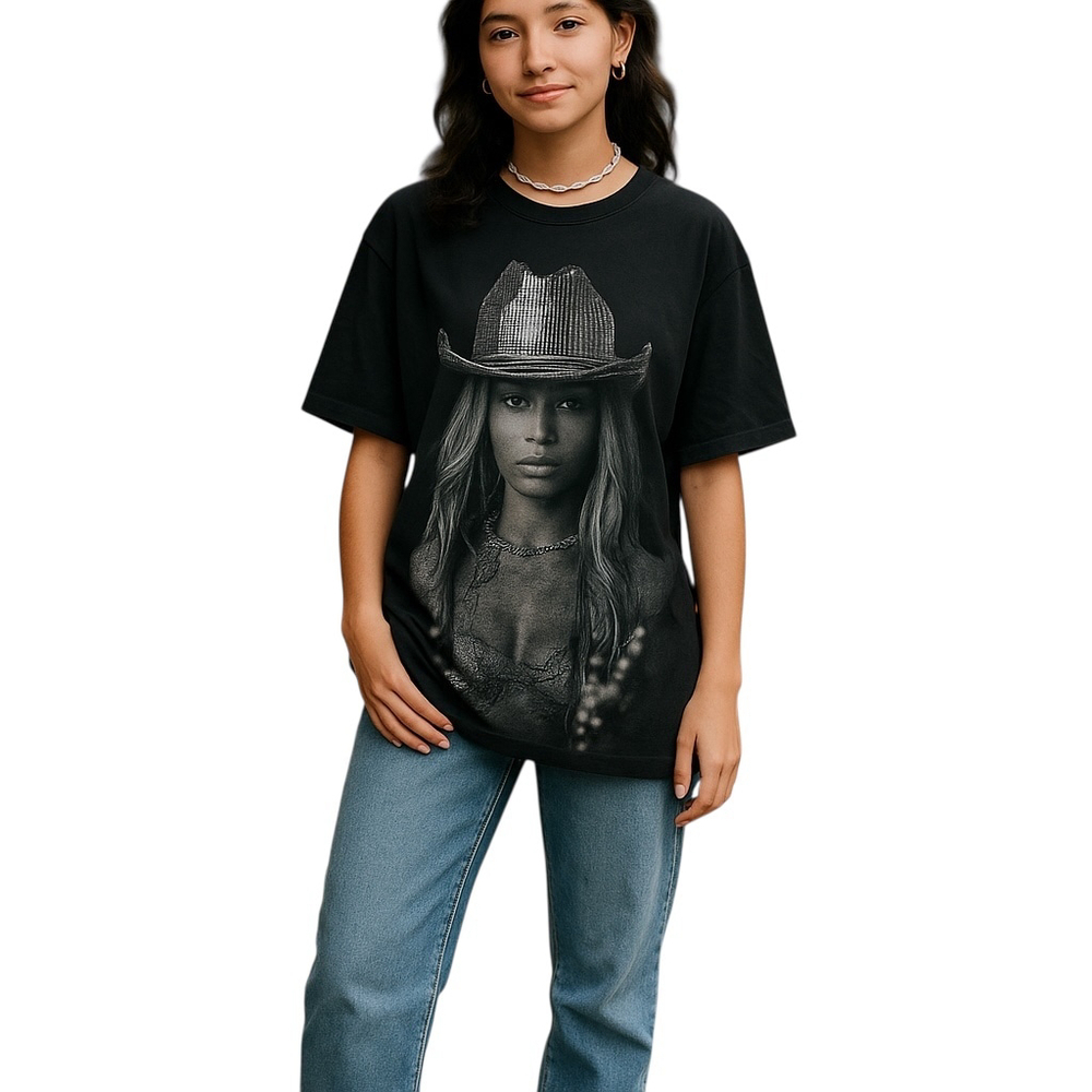 Beyoncé Renaissance 2023 World Tour Graphic T-Shirt XL Black Cowgirl Concert